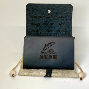 Sérmerkt fluguveski úr leðri -STFR - íslenskt handverk - Reiða öndin